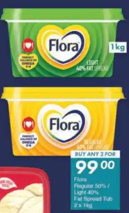 President Hyper Flora Regular 50% Light 40% Fat Spread Tub offer