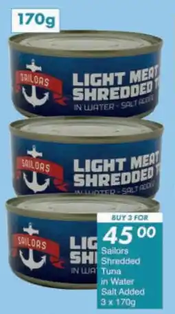 President Hyper Sailors Shredded Tuna in Water Salt Added offer