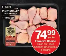 Checkers Farmer's Choice Fresh Chicken Drumsticks & Thighs offer