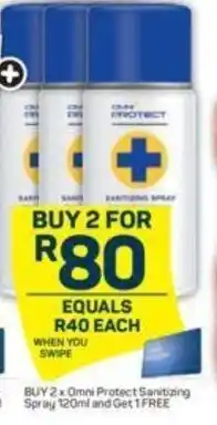 Pick n Pay Buy 2 x Omni Protect Sanitizing Spray 120ml and Get 1 Free offer
