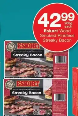 Checkers Eskort Wood Smoked Rindless Streaky Bacon offer