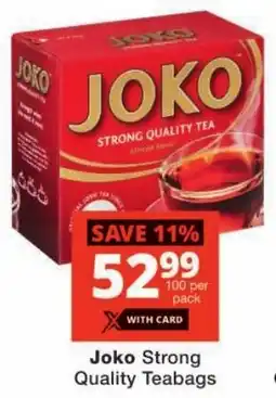 Checkers Joko Strong Quality Teabags offer