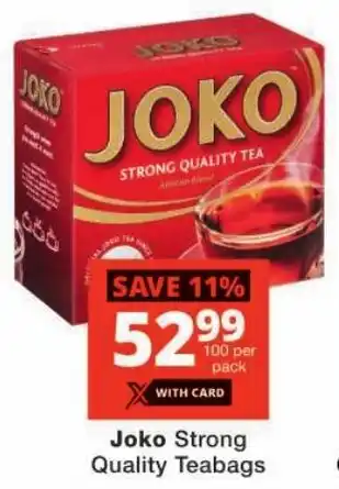 Checkers Joko Strong Quality Teabags offer