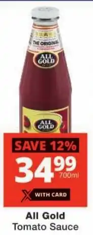 Checkers All Gold Tomato Sauce offer