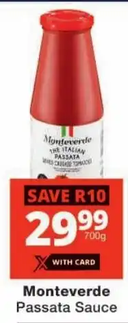 Checkers Monteverde Passata Sauce offer