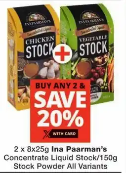 Checkers Ina Paarman's Concentrate Liquid Stock/ Stock Powder All Variants offer