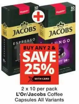Checkers L'Or/Jacobs Coffee Capsules All Variants offer