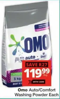 Checkers Omo Auto/Comfort Washing Powder Each offer