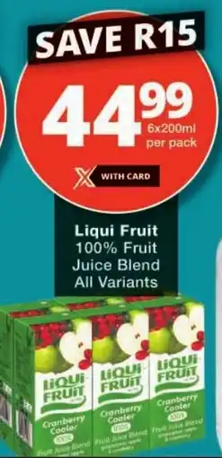 Checkers Liqui Fruit 100% Fruit Juice Blend All Variants offer