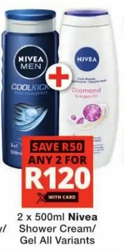 Checkers Nivea Shower Cream/ Gel All Variants offer