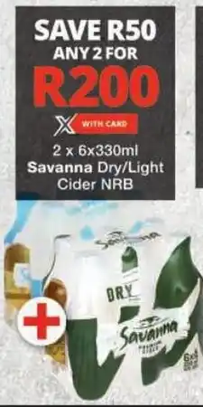 Checkers Savanna Dry/Light Cider NRB offer
