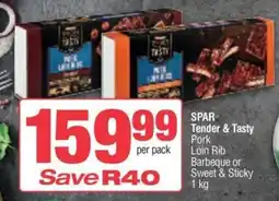KwikSpar SPAR Tender & Tasty Pork Loin Rib Barbeque or Sweet & Sticky offer