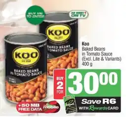 KwikSpar Koo Baked Beans in Tomato Sauce offer