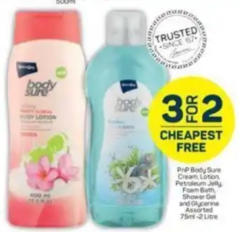 Pick n Pay PnP Baby Sure Cream, Lotion, Petroleum Jelly Foam Bath Shower Gel and Glycerine Assorted 75ml-2Litre offer