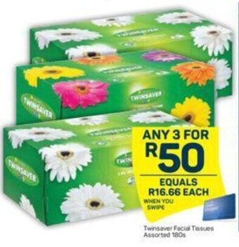 Pick n Pay Twinsaver Facial Tissues Assorted 180s offer