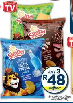 Pick n Pay Simba Potato Chips Assorted 120g offer
