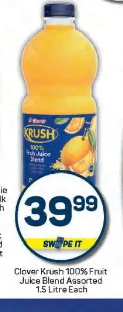 Pick n Pay Clover Krush 100% Fruit Juice Blend Assorted offer