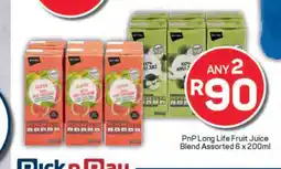Pick n Pay PnP Long Life Fruit Juice Blend Assorted 6 x 200ml offer