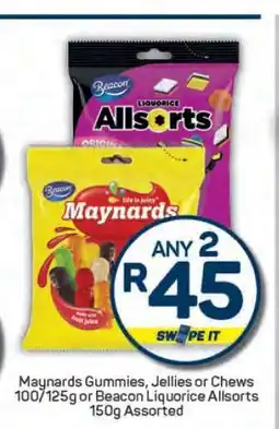 Pick n Pay Maynards Gummies, Jellies or Chews / Beacon Liquorice Allsorts offer