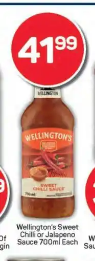 Pick n Pay Wellington's Sweet Chilli or Jalapeno Sauce 700ml offer