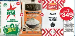 Pick n Pay White Star Maize Meal, Golden Delight Rice, Sasko Cake Wheat Flour offer