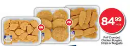 Pick n Pay PnP Crumbed Chicken Burgers, Strips or Nuggets offer