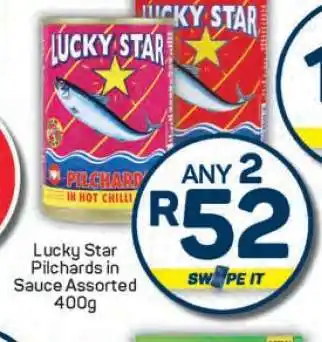 Pick n Pay Lucky Star Pilchards In Sauce Assorted 400g offer