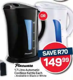 Pick n Pay Pineware 1.7 Litre Automatic Cordless Kettle offer