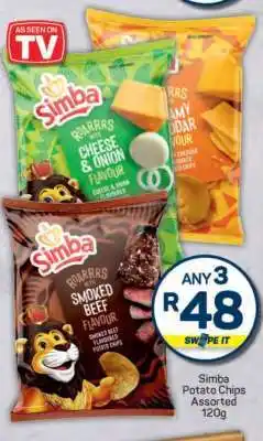 Pick n Pay Simba Potato Chips Assorted 120g offer