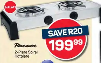 Pick n Pay Pineware 2-Plate Spiral Hotplate offer