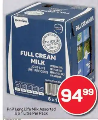 Pick n Pay PnP Long Life Milk Assorted 6 x 1 Litre Per Pack offer