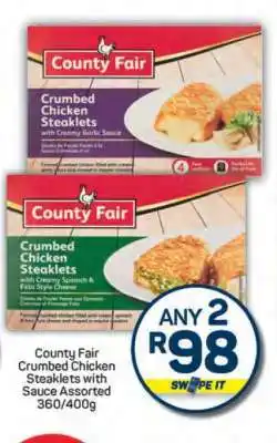 Pick n Pay County Fair Crumbed Chicken Steaklets With Sauce Assorted offer