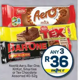 Pick n Pay Nestlé Aero, Bar-One, KitKat, Smarties or Tex Chocolate offer