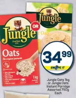 Pick n Pay Jungle Oats 1kg or Jungle Oats Instant Porridge Assorted 750g offer