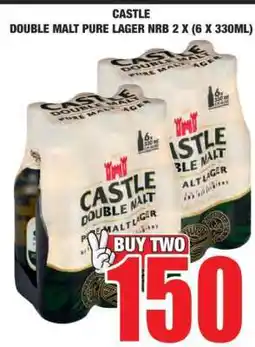 Boxer CASTLE DOUBLE MALT PURE LAGER NRB 2 X (6 X 330ML) offer
