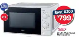 Pick n Pay DEFY 20 Litre White Manual Microwave Oven offer