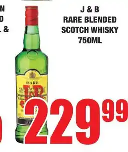 Boxer J & B RARE BLENDED SCOTCH WHISKY 750ML offer