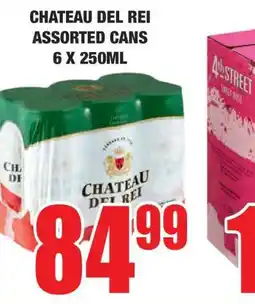 Boxer CHATEAU DEL REI ASSORTED CANS 6 X 250ML offer