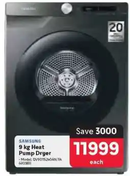 Makro Samsung 9 kg Heat Pump Dryer offer