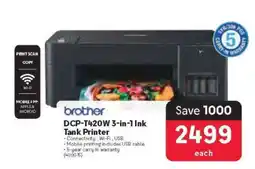 Makro Brother DCP-T420W 3-in-1 Ink Tank Printer offer