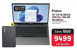 Makro Proline 14 Ci7 16 GB 512 SSD Plus 120 GB Harddrive offer