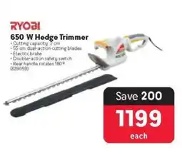 Makro RYOBI 650 W Hedge Trimmer offer