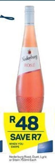 Pick n Pay Nederburg Rosé, Duet, Lyric or Stein 750ml offer