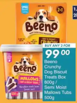 President Hyper Beeno Crunchy Dog Biscuit Treats Box/ Semi Moist Mallows Tubs offer