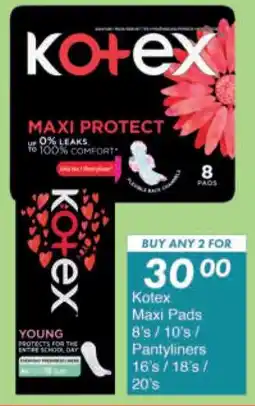 President Hyper Kotex Maxi Pads/ Pantyliners offer