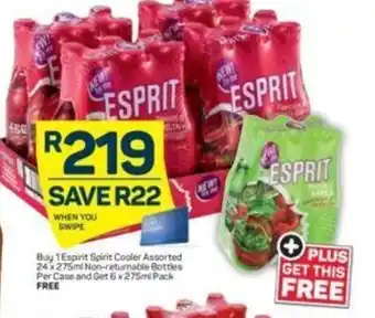 Pick n Pay Buy 1 Spirit Sprite Cooler Assorted 24x275ml offer