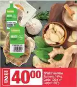 Spar Spar Freshline Turmeric 150g, Garlic 120g Or Ginger 150g-For Any 2 offer