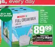 Spar Spar UHT Long Life Milk (Full Cream, Low Fat Or Fat Free)-6 x 1Ltr offer