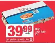 Spar Spar Large Eggs-18s Pack Each offer