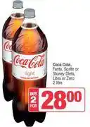 Spar Coca-Cola, Fanta, Sprite Or Stoney Diets, Lites Or Zero-For 2 x 2Ltr offer